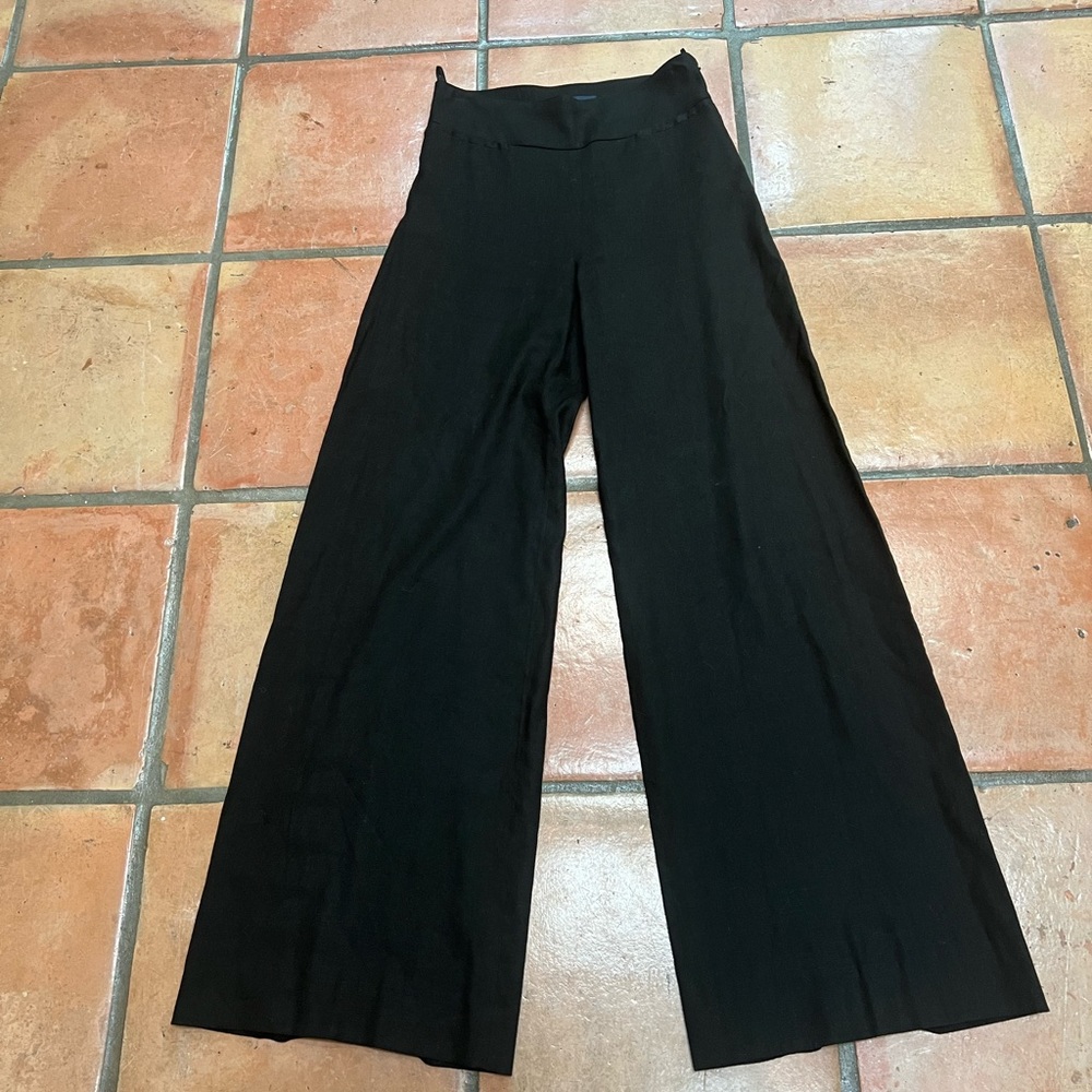 Piazza Sempione High Waisted Wide Leg Black Trousers